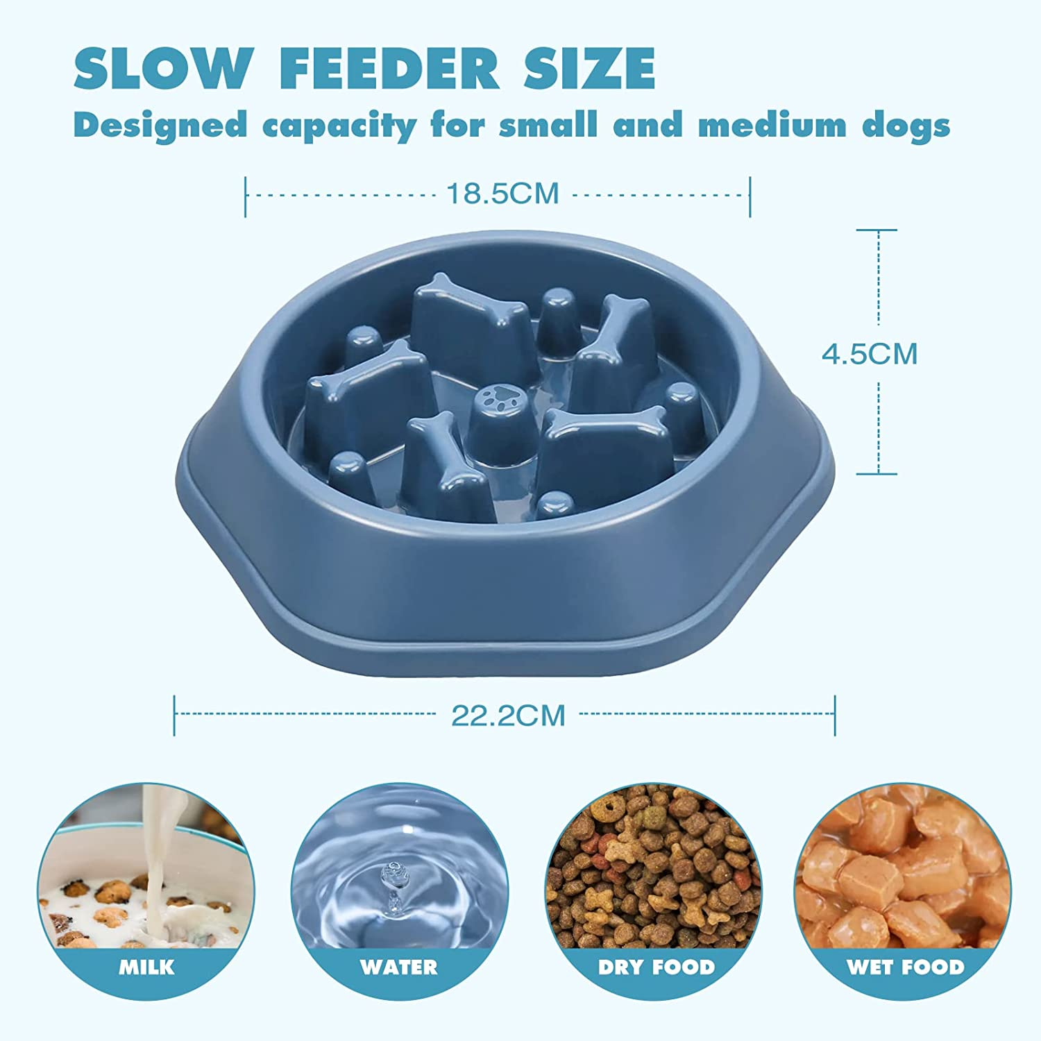 Slow Feeder Dog Bowl Preventing Choking Slow Eating Pet Bowl Anti-Gulping Interactive Healthy Design Dog Puzzle Bowl Chew-Resistant Non-Toxic Maze Puppy Bowl image number 2