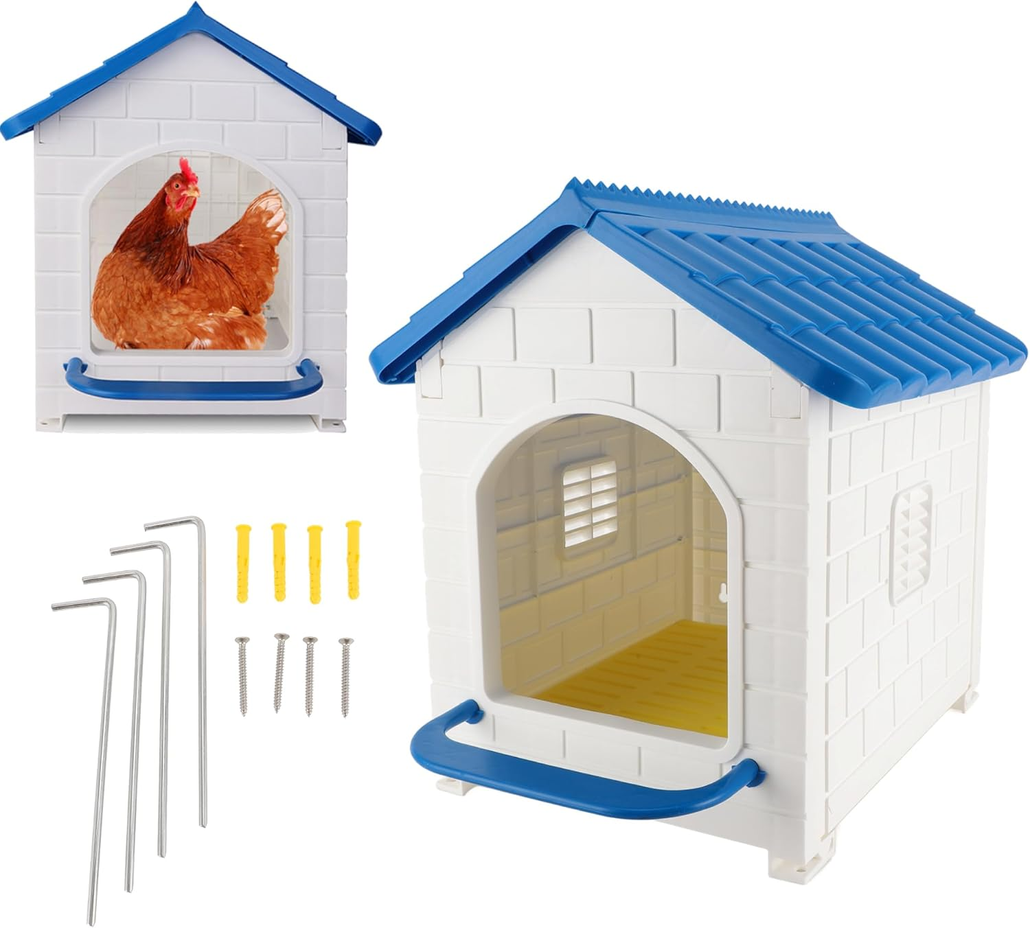 Bewinner Chicken Nesting Box - Compartment Chicken Laying Boxes with Minimalist Design, Easy Maintenance Hens Chicken Coop House for Farms, Yards image number 3