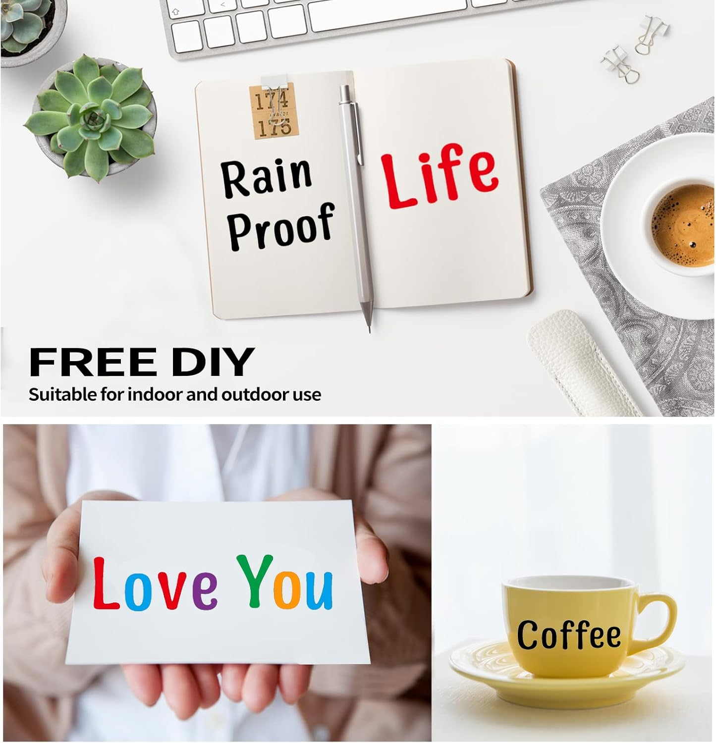 1512 Alphabet and Number Stickers - 12 Sheets Vinyl Self-Adhesive Labels for Mailbox, DIY Crafts, Art Making, Sign, Notebook, Classroom Decor, Door image number 2