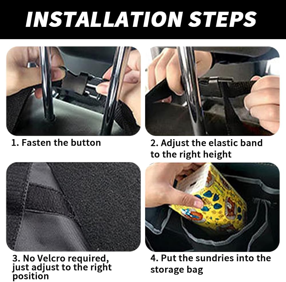 Car Trunk Organizer Storage with 4 Pockets, Collapsible and Waterproof Backseat Hanging Organizer, Car Interior Accessories for SUV, Truck, Van, Cargo image number 5