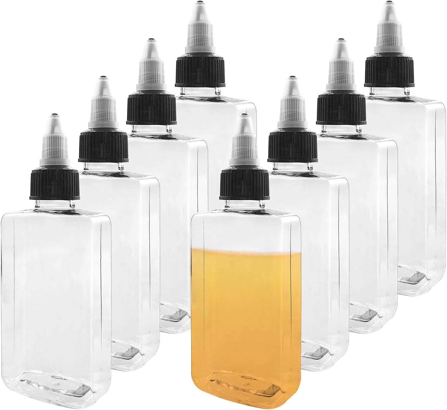 8 Pcs Oil Squeeze Bottles 3.4 OZ Empty Bottles with Twist Top Cap Plastic Liquid Condiment Container Leak-Proof Dispensing Bottles for Oil Soy Sauce Vinegar Syrup Ketchup image number 2