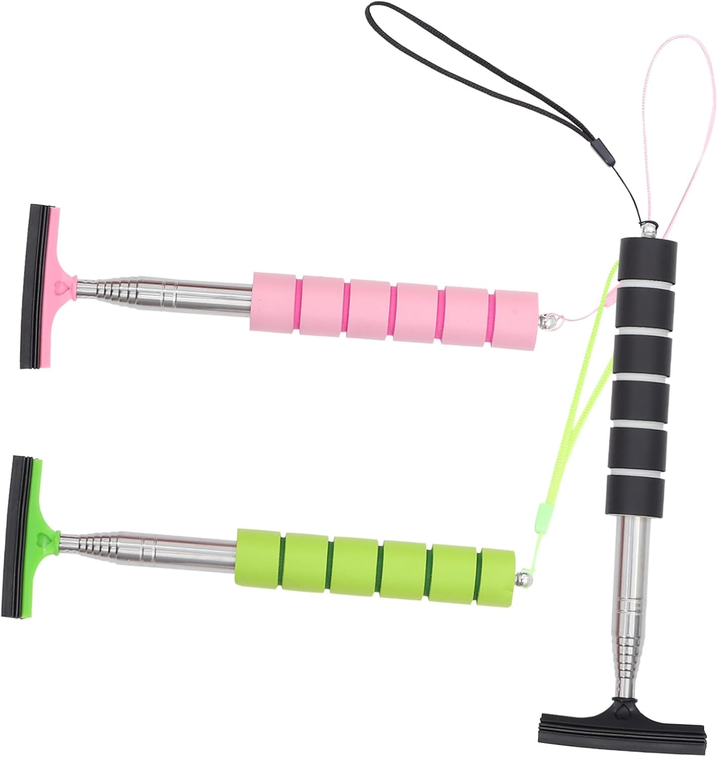 AKOOSY 3Pcs Retractable Car Window Cleaner Tool and Rear View Mirror Squeegee Set with Telescopic Handle, Mini Squeegee for Car Glass Cleaning, Suitable for Automotive Exterior Care image number 5