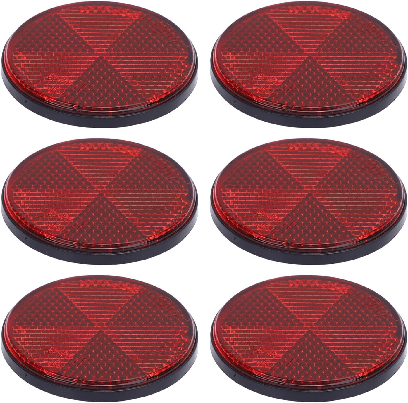 Premium Reflective round Safety Reflector, Truck Reflective Reflector 6Pcs 2.24In Self Adhesive for Mailboxes, Driveway, Tunnels, Post, Cars Trailer (White)