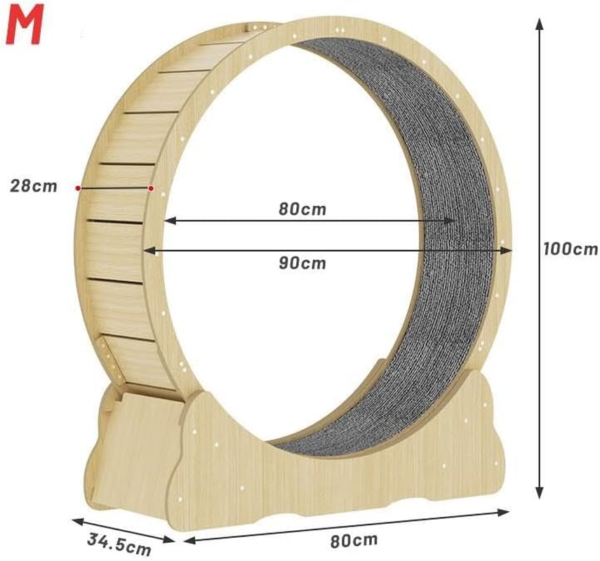 Cat Exercise Wheel Toy Furniture Running Treadmill Exerciser Scratcher Board (Small) image number 6