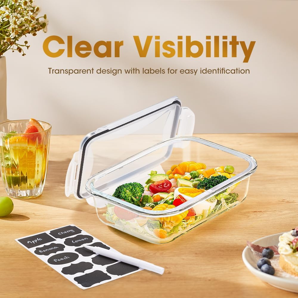 ZUNI 10 PCS Airtight Food Storage Containers with Lids, Plastic Containers for Kitchen Pantry Organization, Bpa-Free, Leak-Proof, Microwave/Dishwasher Safe with Labels & Pen image number 5