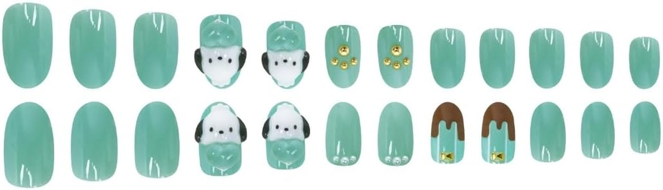Sanrio Character Nail Tips, Peel and Stick 3D, Pack of 24, Short, Graduated Stones, Stylish, Girls, Popular, Removable, Kids, Adults image number 3