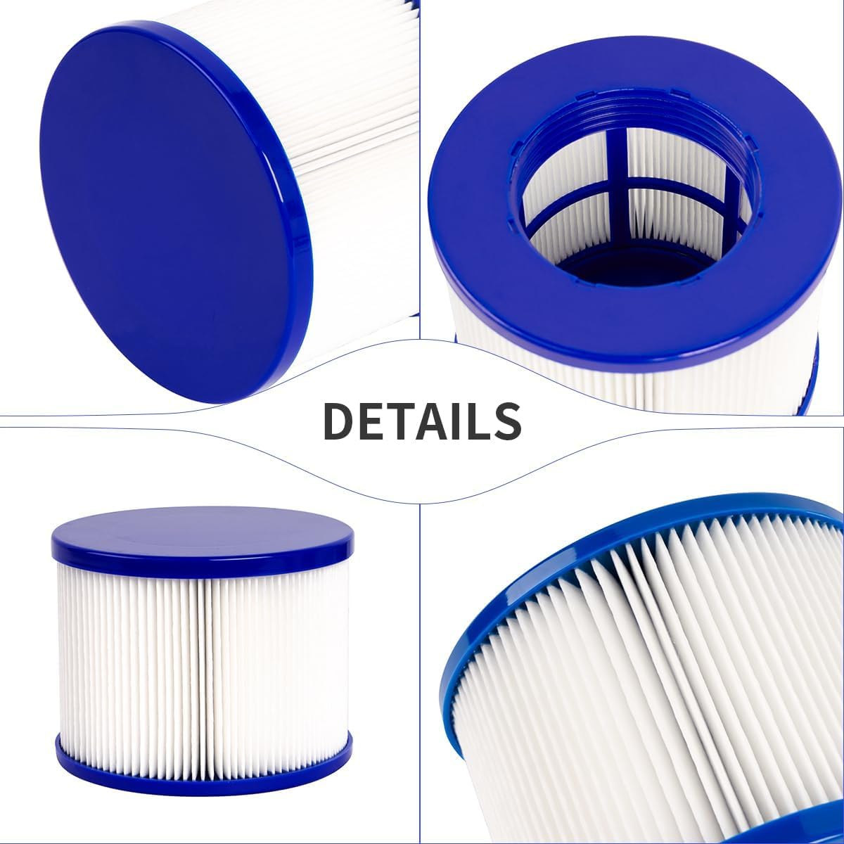 Wuyan 2 Pack Swimming Pool Filter Compatible for GYMAX & Most Hot Tub, Massage, Inflatable, Swimming Pool,75 X 100 Mm Filter