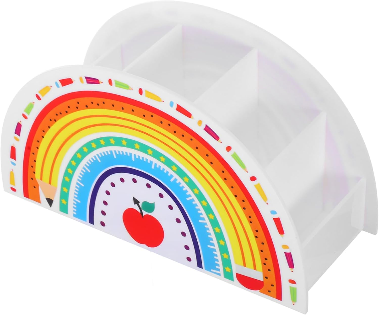 Rainbow Pen Holder Storage Box for Office Teacher Desk Decor Aesthetic Pencil Organizer for Craft Classroom image number 2