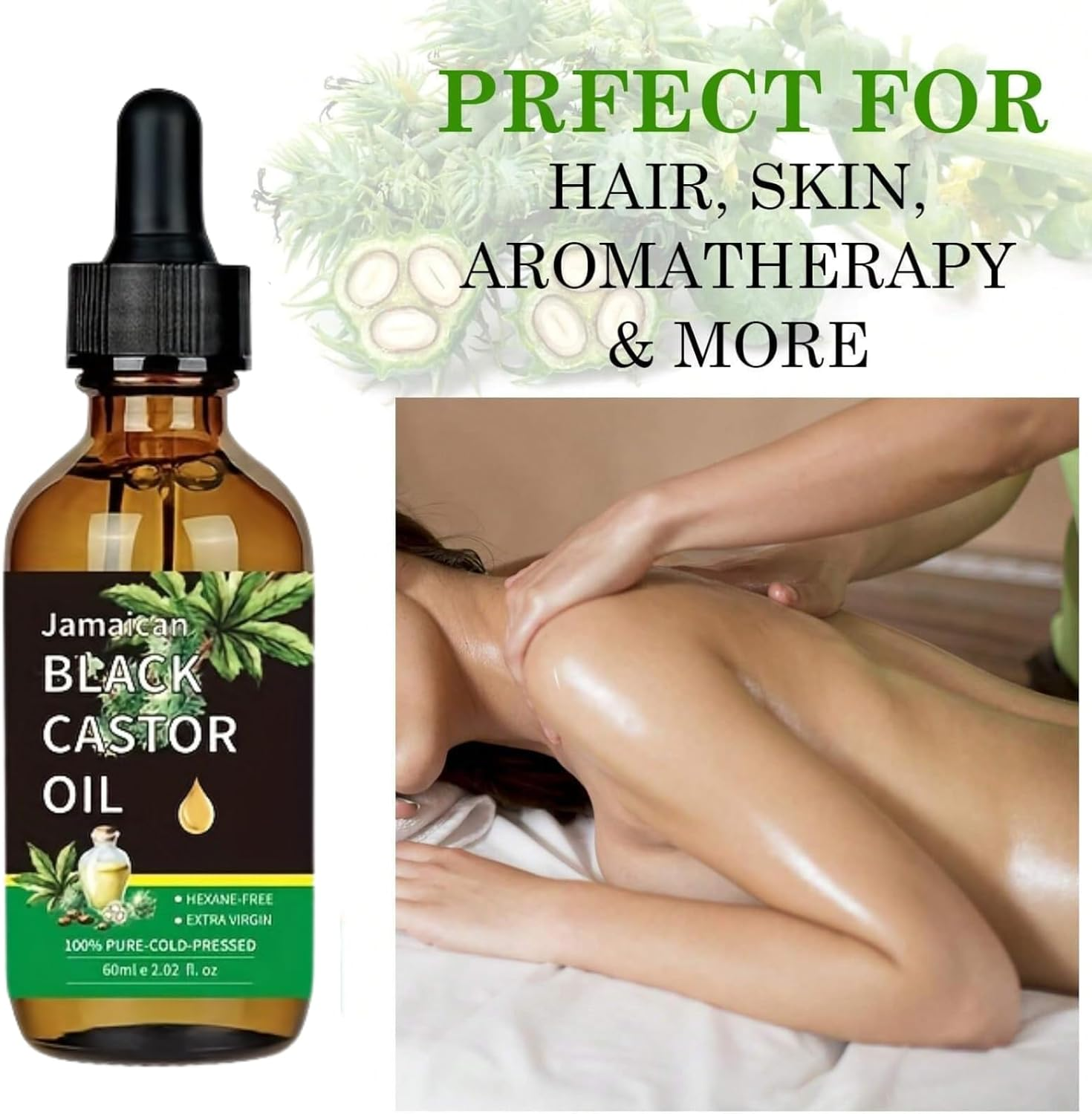 Jamaican Black Castor Oil, 100% Pure (2.02 Oz with Eyelash Kit)-Organic Castor Oil for Hair & Skin, Stimulate Growth for Eyelashes, Eyebrows, Massage Oil for Aromatherapy 60ML image number 1