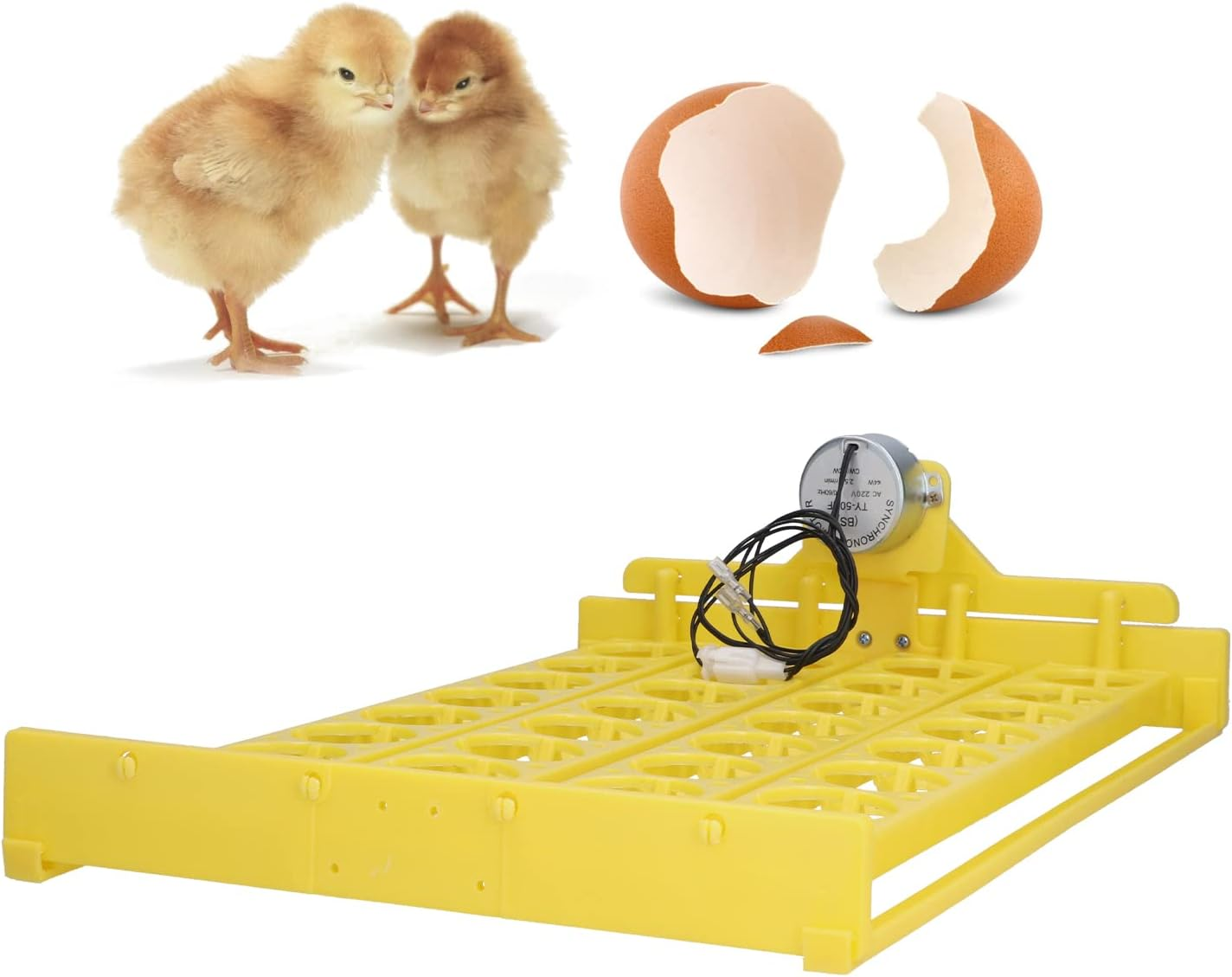 1 Pc Automatic Egg Turner, Egg Incubator, Convenient 32 Eggs Plastic Tray Turning Hatcher for Chicken Goose (220V) image number 2