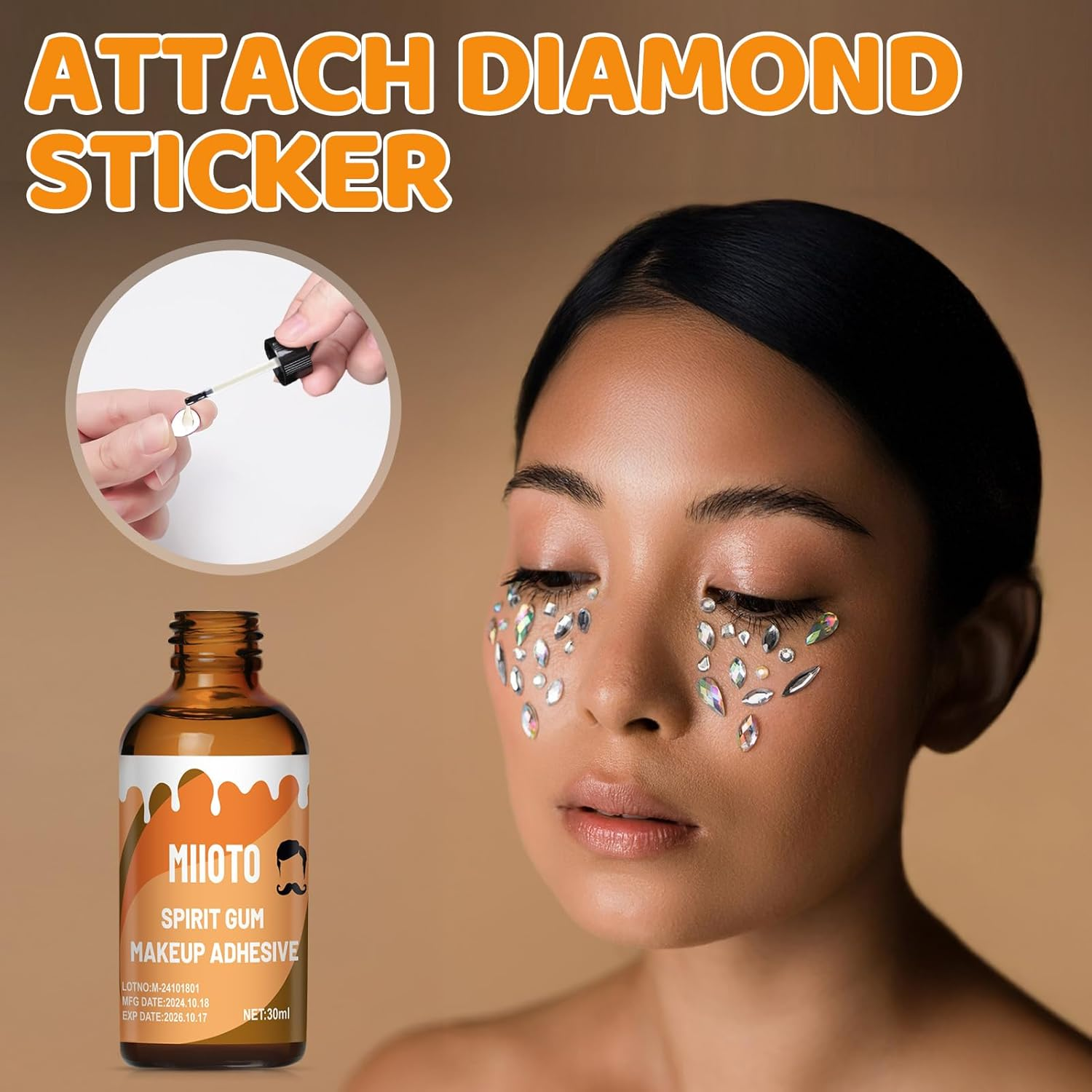 Ganbaro Spirit Gum, Makeup Remover, Spirit Gum Adhesive and Remover Kit, Makeup Scarring Liquid Cosmetic image number 4