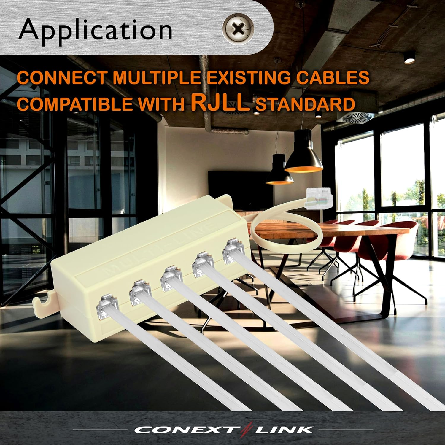 6P4C RJ11 Telephone Phone Line Modular Jack Splitter Male Female Coupler Adapter (Bei'Ge) image number 3