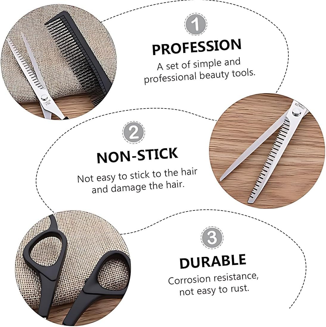 LAKJUOZ Cape Hairdresser Set 4 Pieces with Hair Scissors and Comb, Professional Hairdressing Gown Hairdressing Gown Salon Hairdresser Capes Taffeta