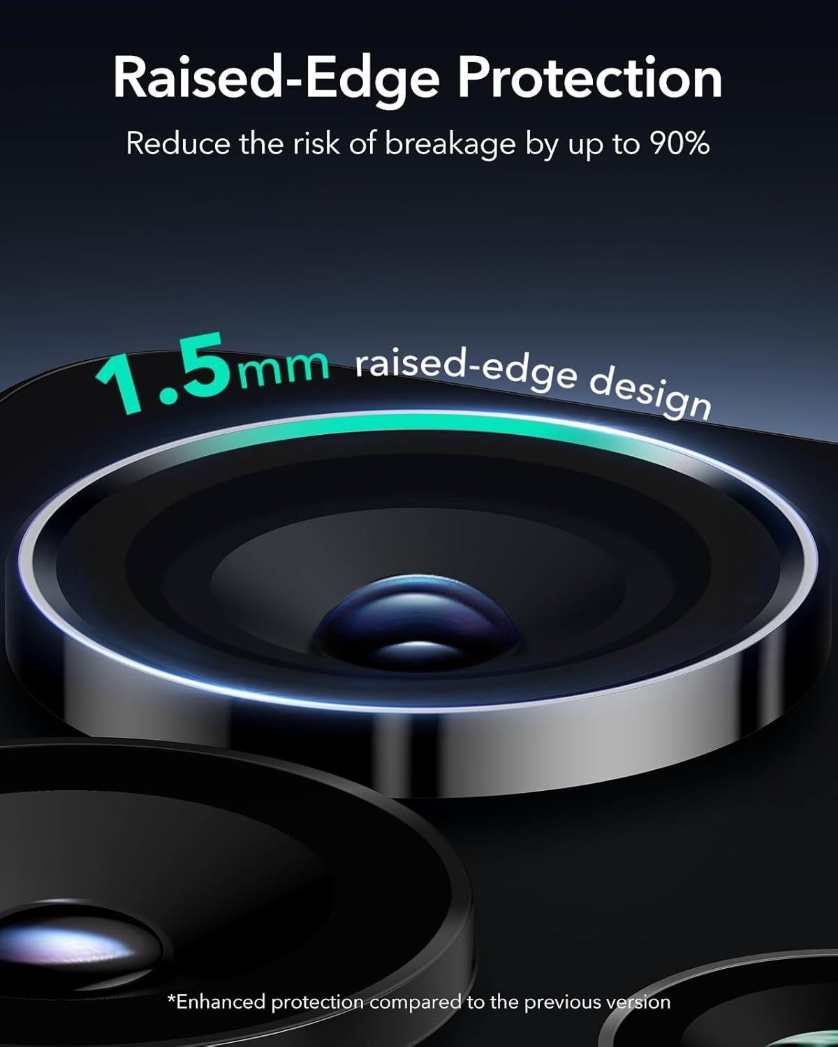 ESR for Samsung Galaxy S25 Ultra Camera Lens Protector, Individual Lens Protectors, Scratch-Resistant Ultra-Thin Tempered Glass with Aluminum Edging, Galaxy S25 Ultra Case Friendly, 2 Sets, Black image number 4