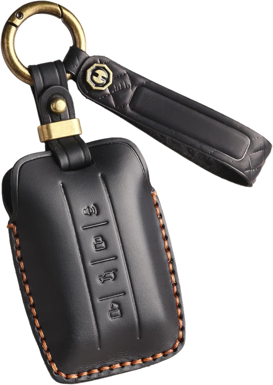 For Great Wall GWM Wey Tank 300 Leather Remote Car Key Case Fob Cover Suitable Black image number 4