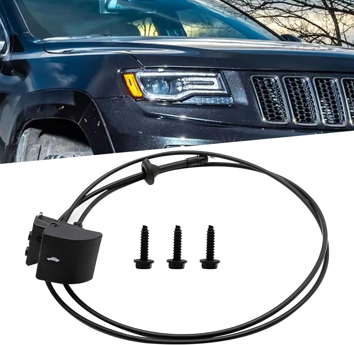 55394495AB Hood Latch Release Cable 023198 Replacement for Jeep Grand Cherokee, Commander XK Front Hood Release Cable with Handle image number 3