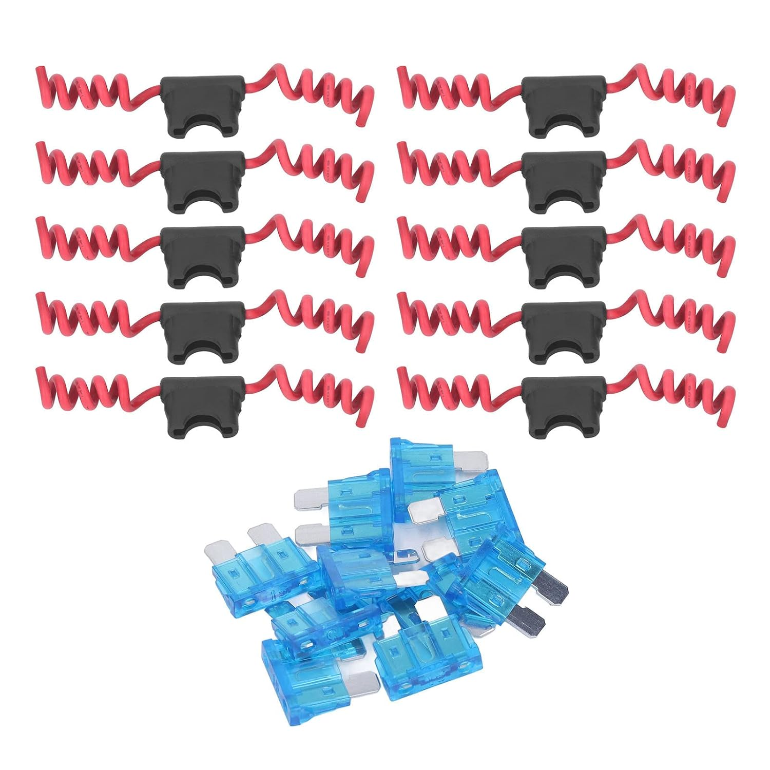 Zerodis Automotive, 10Pcs Inline Holder with Standard Wiring, Oxygen Copper, Insert Directly, Maximum 32V 30A, Prevent Water, Dust and Moisture, Easy Connection for Electrical (16AWG Harness 15A image number 3