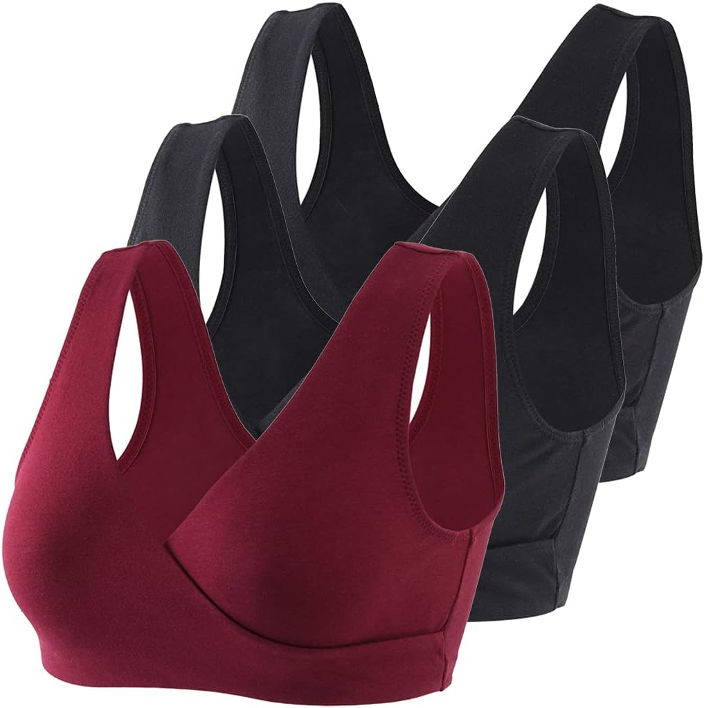 COLOMI Maternity Nursing Bra Wireless Cotton Breastfeeding Bra for Sleep
