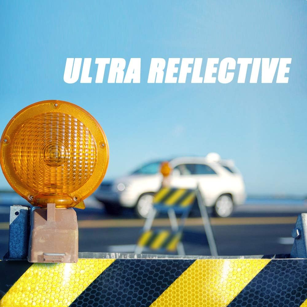 2" X 33Ft Reflective Tape Safety, ONTWIE Reflective Warning Sticker Hazard Caution Tape Strong Reflectivity High-Adhesive Bright Safety Reminder Tool - Yellow/Black image number 3