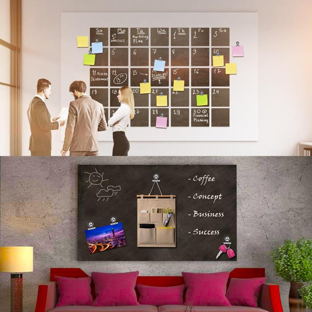 12Pcs Refrigerator Iron Magnet Hook Clips- 6Pcs 38Mm Wide, 6Pcs 30Mm Wide, Maxin Magnetic Clips Hooks Neodymium Magnet for Kitchen Office School Home Use- Silver. image number 1