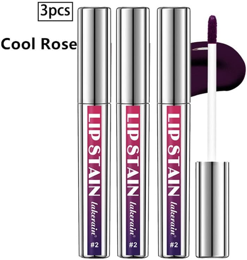 Aislor Smudge Proof Lipstick Liquid Lip Stain Waterproof Long Wearing for Women Hydrating Non Sticking with Vibrant Glossy Finish Cool Rose 3Pcs One Size