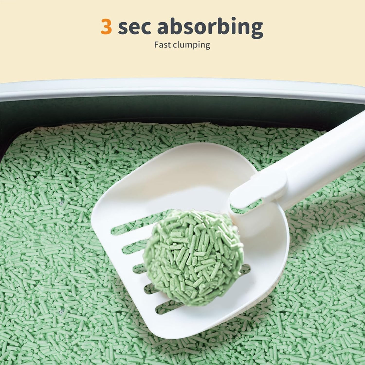 Pawz Tofu Cat Litter Clumping, Flushable, Ultra Absorbent and Fast Drying, Solubility in Water, Long Lasting Odor Control Kitty Litter Dust-Free 100% Natural Green Tea (2.5Kg/Bag)