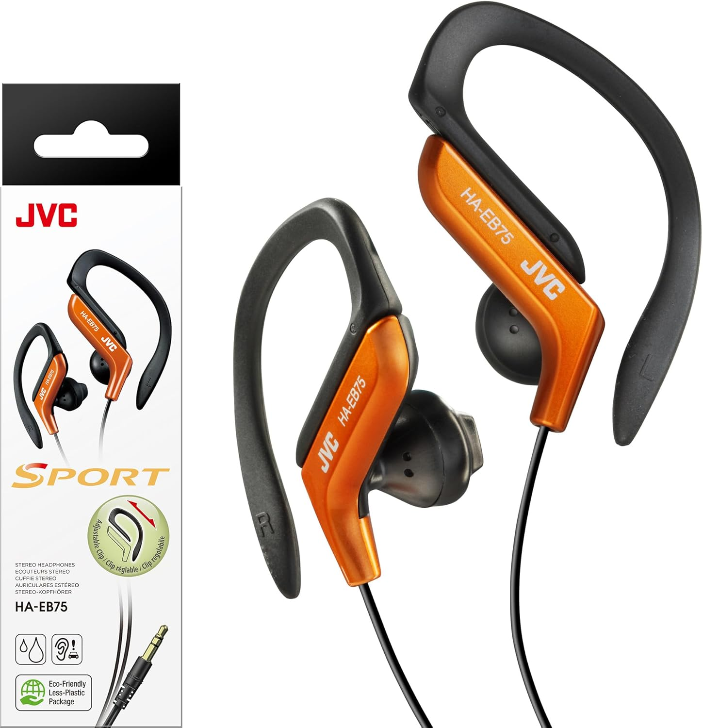 JVC HAEB75R Sports Clip Headphone, Red