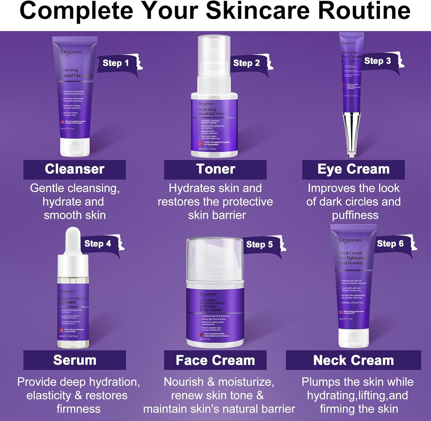 Skin Care Set, Professional Tighten Lift Firm Skincare for Women Teens Teenage Girl, Hydrate Anti-Aging Facial Skin Care Routine Kit, Travel Skincare Gift Set, Wife Mom Womens Gifts for Christmas image number 1