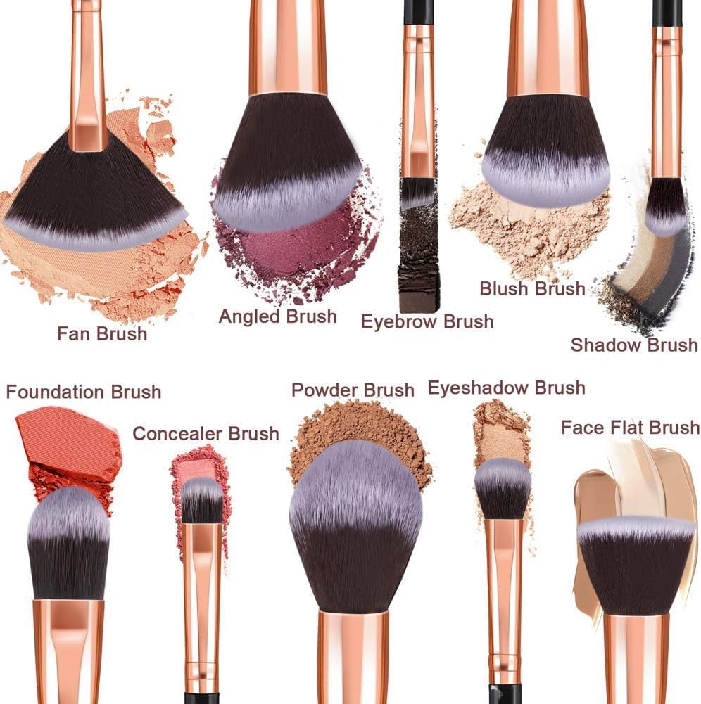 Makeup Brushes 10Pcs Marble Makeup Brush Set Professional Premium Powder Foundation Blush Blending Eyeshadow Brushes Sets
