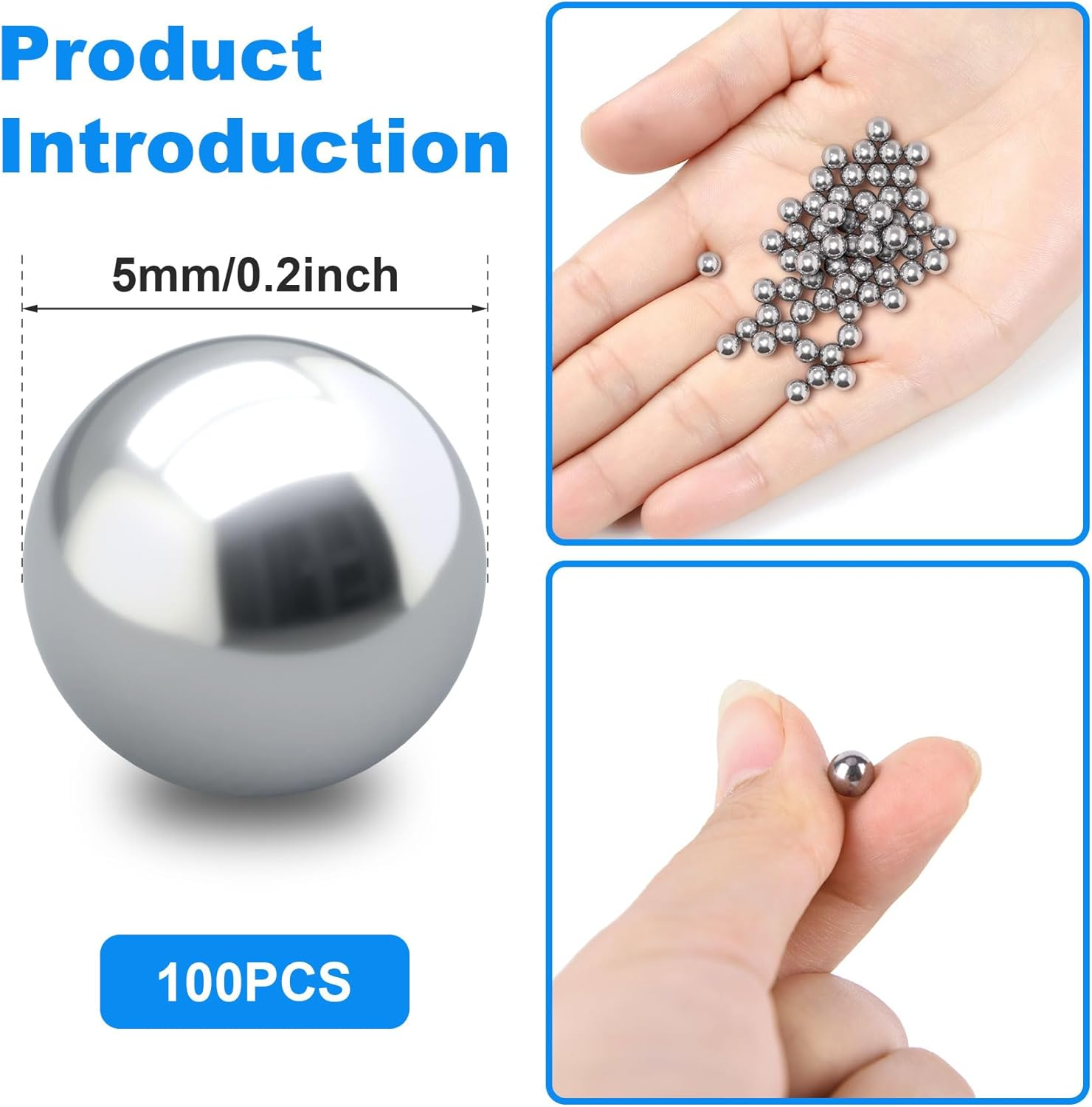 PAGOW 100PCS Paint Mixing Balls Nail Polish 316 Stainless Steel Bearing Balls, 5Mm/Apr. 0.197" - [100Pcs] 5Mm image number 3