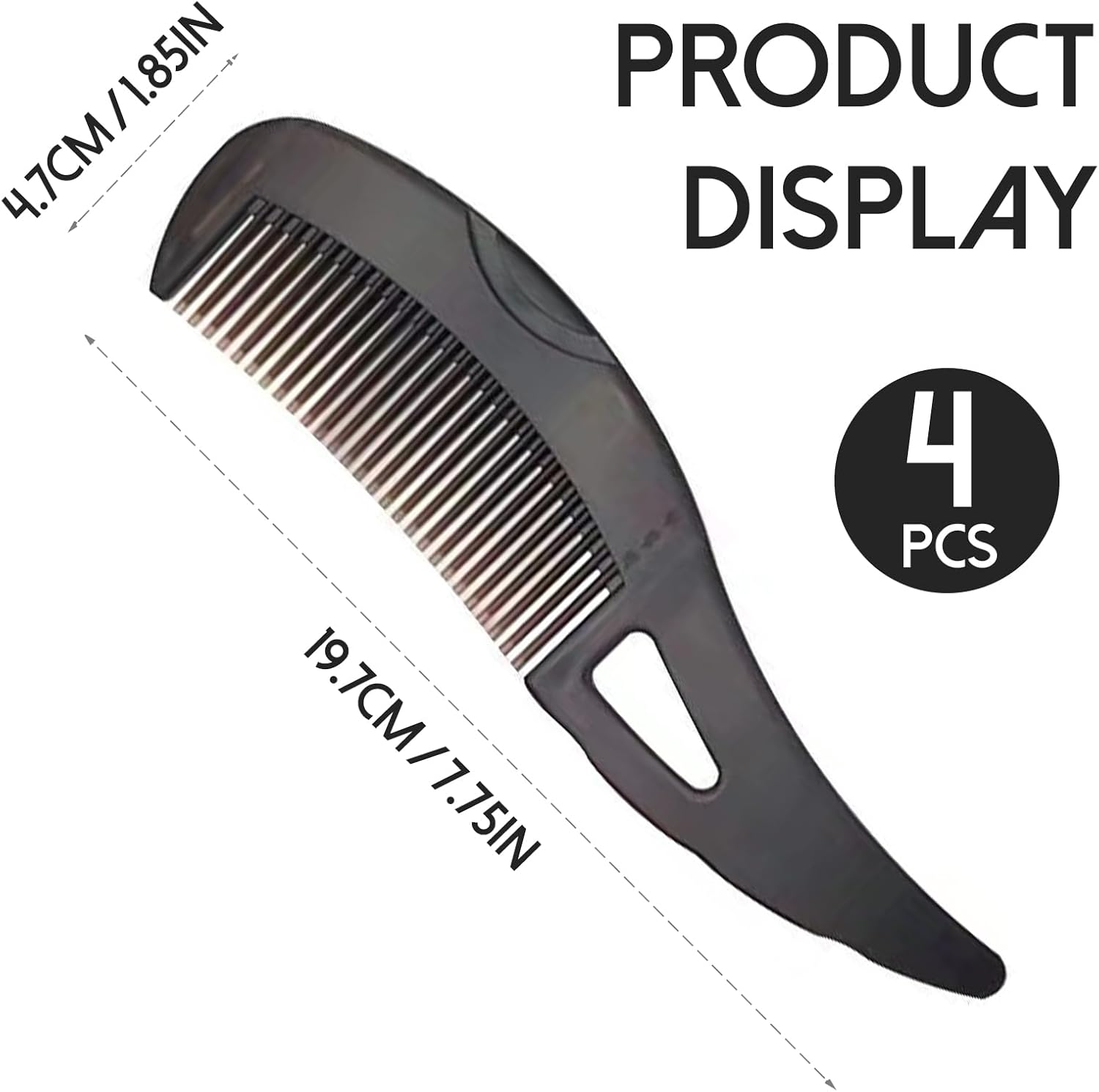 4PCS Hollow Tooth Hairbrush Dandruff Combs, ABS Material, Unique Hollow Design, Multi-Function Handle, Easy to Use, Wide Application Portable Hair Comb image number 4