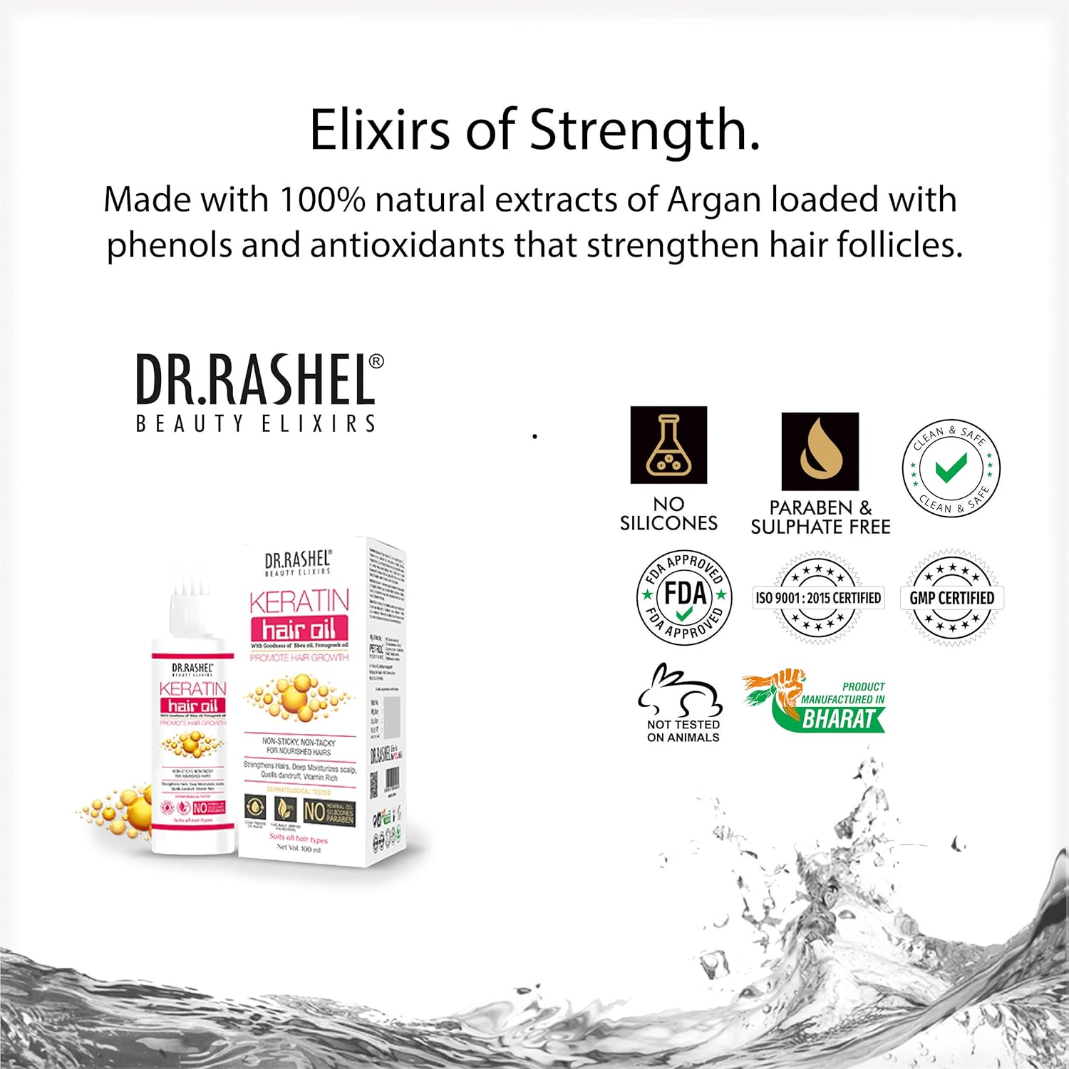 DR.RASHEL Keratin Hair Oil with Goodness of Shea & Fenugreek Oil Promotes Hair Growth (100 Ml) image number 4