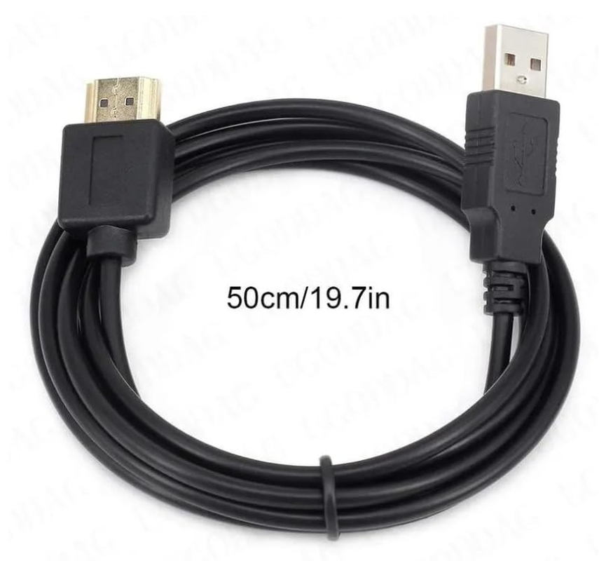 Liyquint USB to HDMI Cable 0.5M, USB 2.0 to HDMI Male Adapter with External Power Supply for Laptop, PC, Smart TV, Monitor, Projector & More HD Display Devices (Black) image number 2