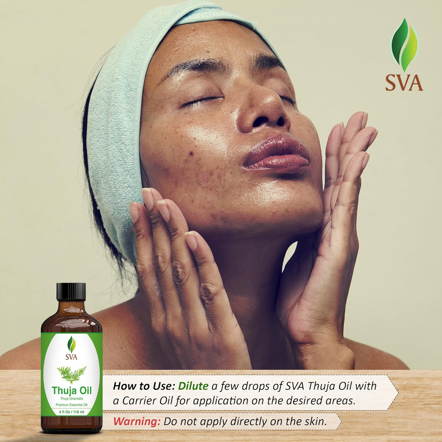 SVA Organics Thuja Oil (118 Ml) 4 Ozguranteed 100% Pure & Natural, Hexane Free, Authentic & Premium Therapeutic Grade Oil for Aromatherapy, Hair Care, Skin Care, Glowing Skin by SVA Organics