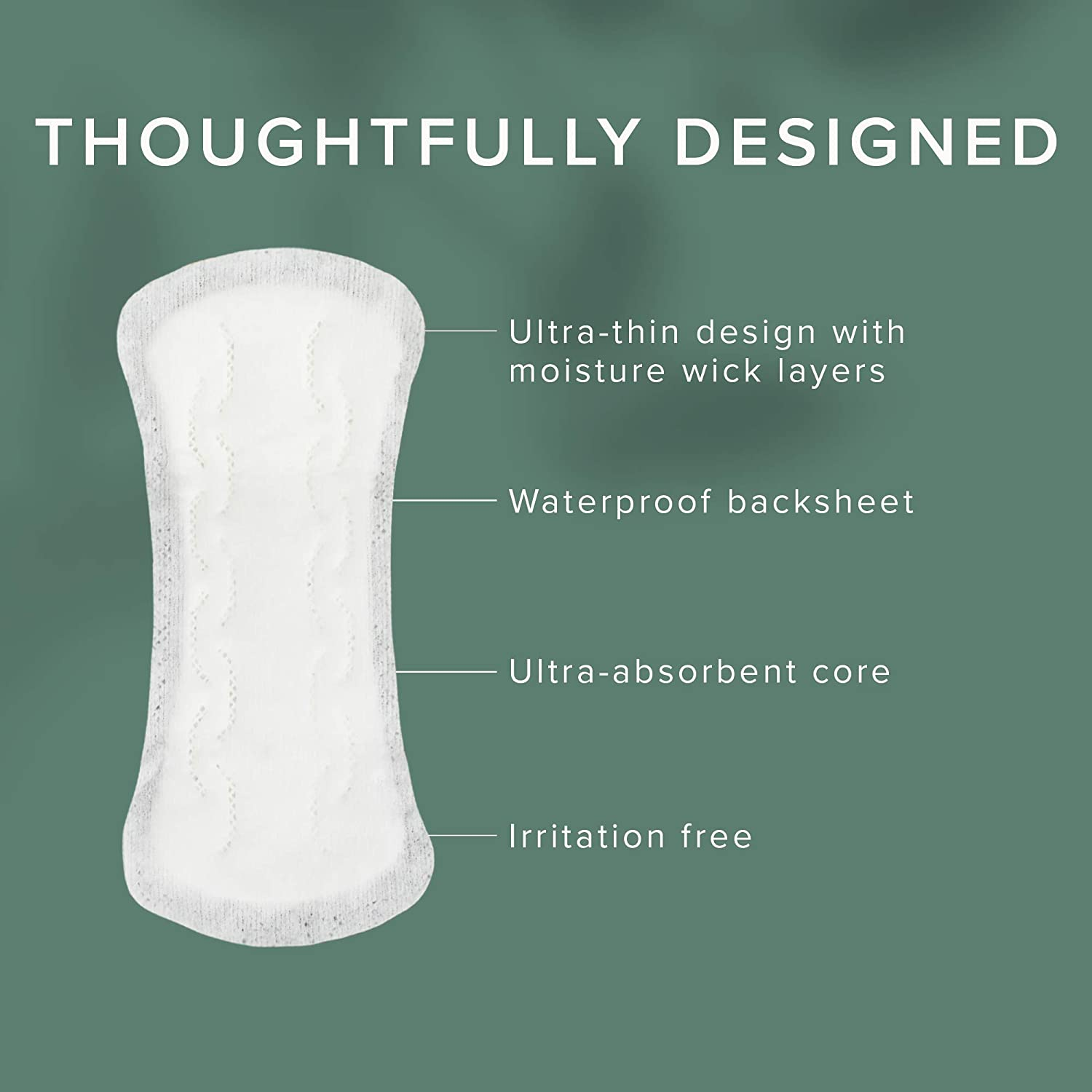 Veeda Ultra-Thin 100% Natural Cotton Top Sheet Breathable Daily Liners Are Always Chlorine, Toxin, and Dye Free, Hypoallergenic and Dermatologically Tested, 40 Count image number 1