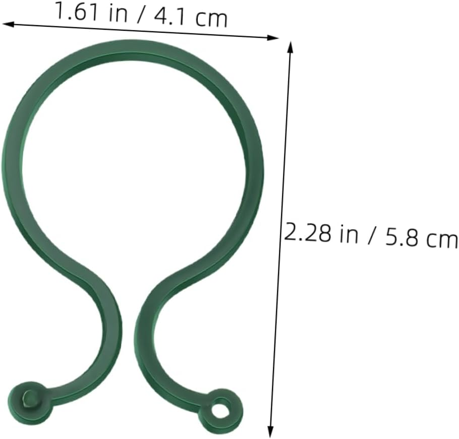IWOWHERO 100Pcs Tomato Trellis Clips Lightweight Plant Support Clips Secured for Gardening Plant Climbing Wall Fixtures Green image number 2