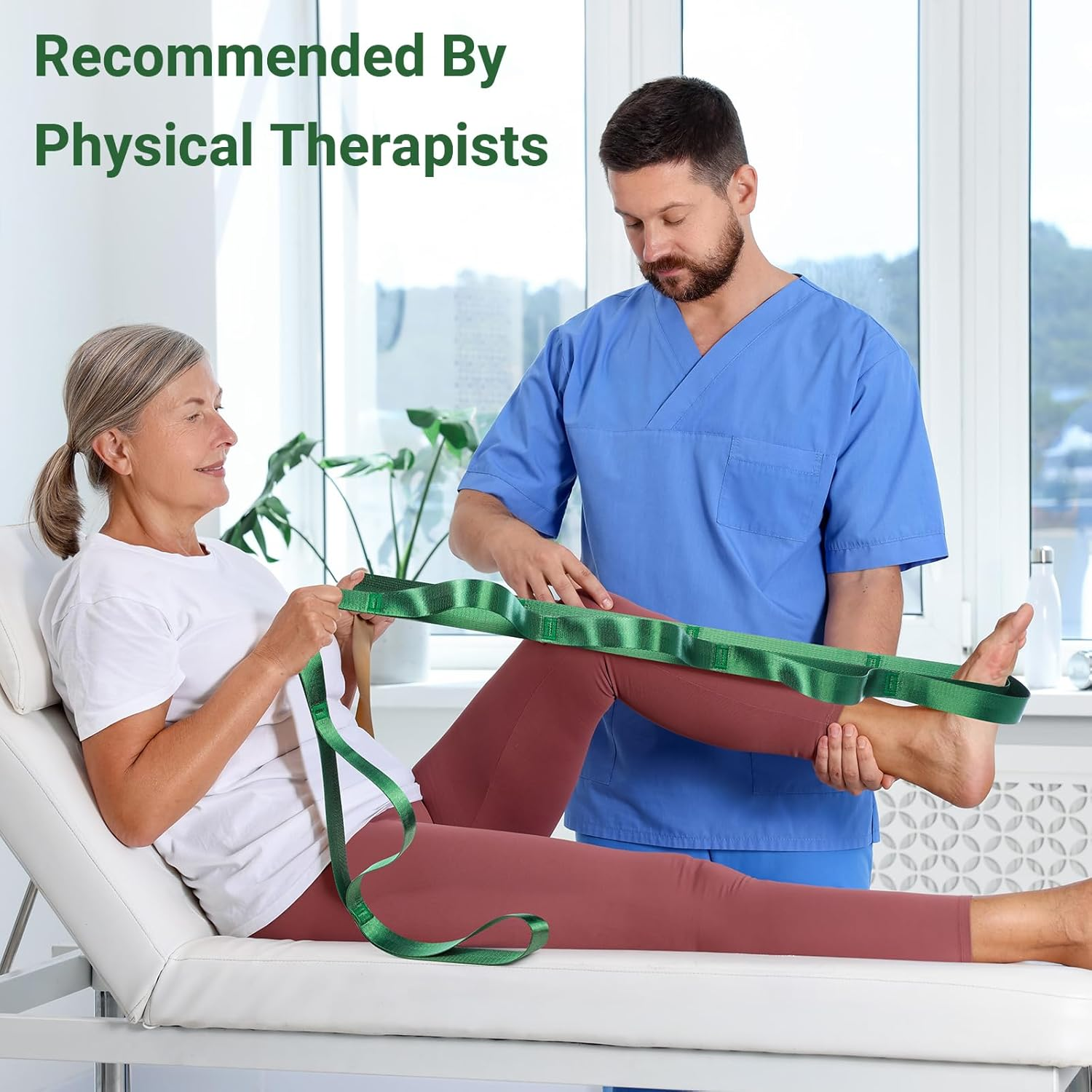 Kiemeu Yoga Straps for Stretching Strap with Loops, Non-Elastic Stretch Bands for Physiotherapy and Flexibility, 244Cm Long image number 5