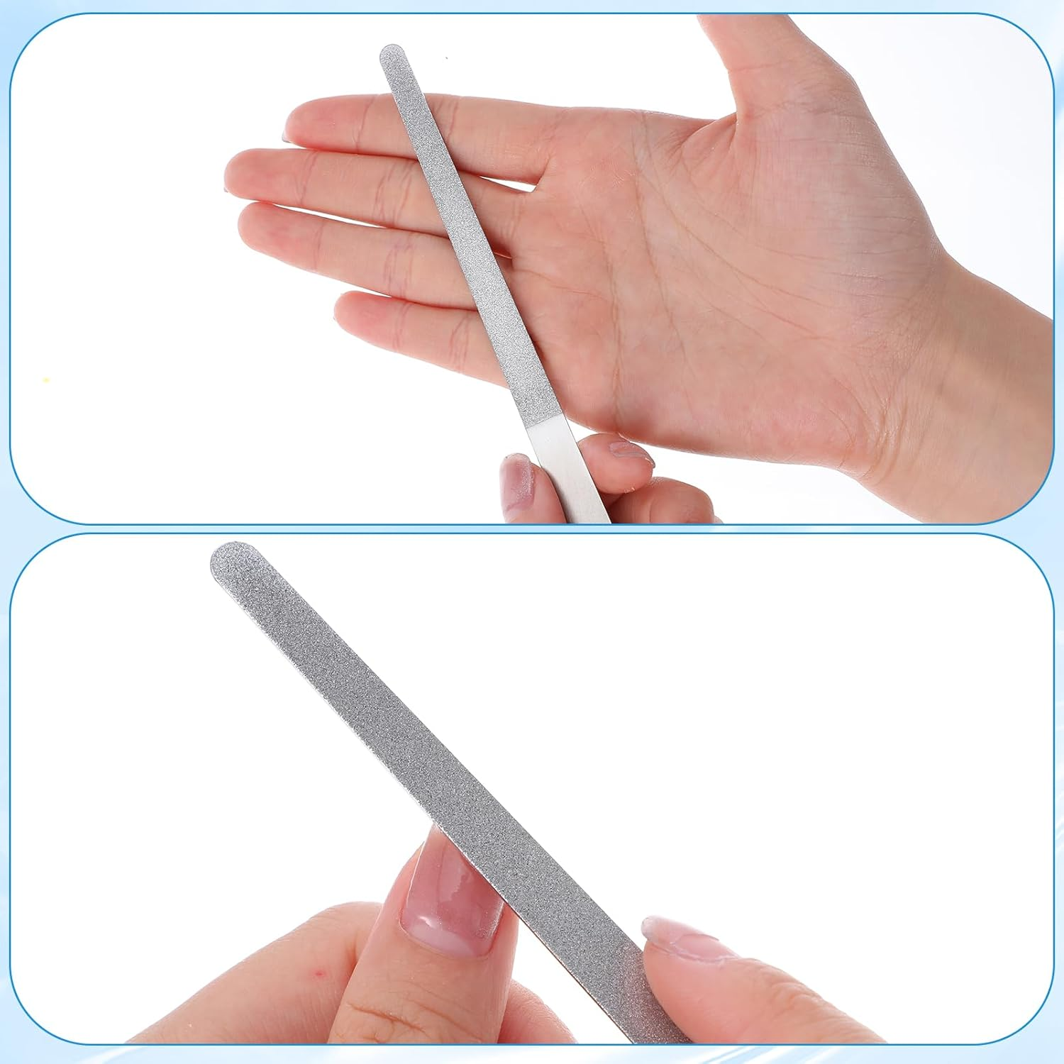 4 Pcs Diamond Deb Nail Files with Sharp Pointed Tip, Double Sided Metal Nails File for Natural Nails, Stainless Steel Nail Dresser Buffering Files Tools for Salon Home Manicure Pedicure image number 4