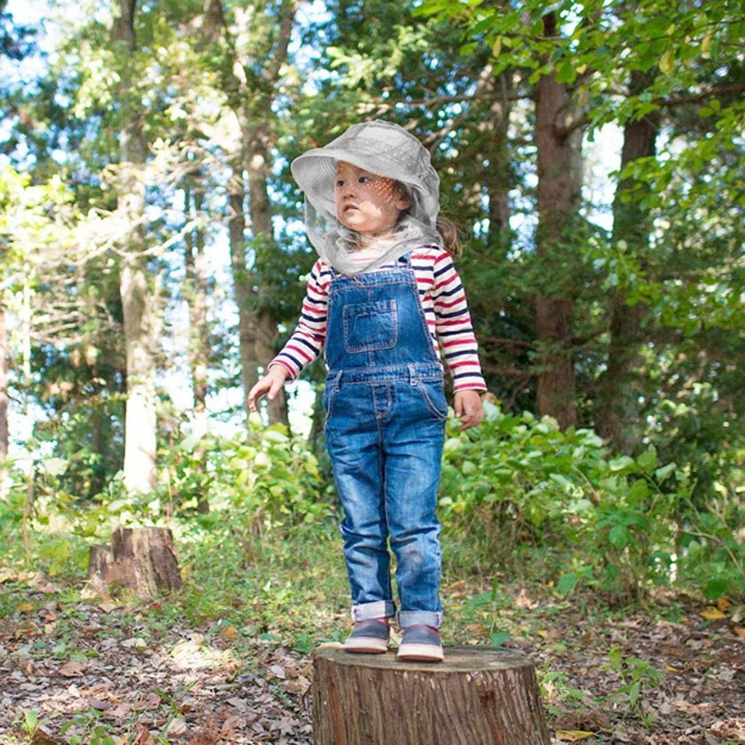 3 Pack Mosquito Prevention Head & Face Covering Mesh, Lightweight Cover Nets for Kids Adults, Outdoor Activities Elastic Band Opening Netting Protect from Insects (Hat Not Included) (Olive Green)