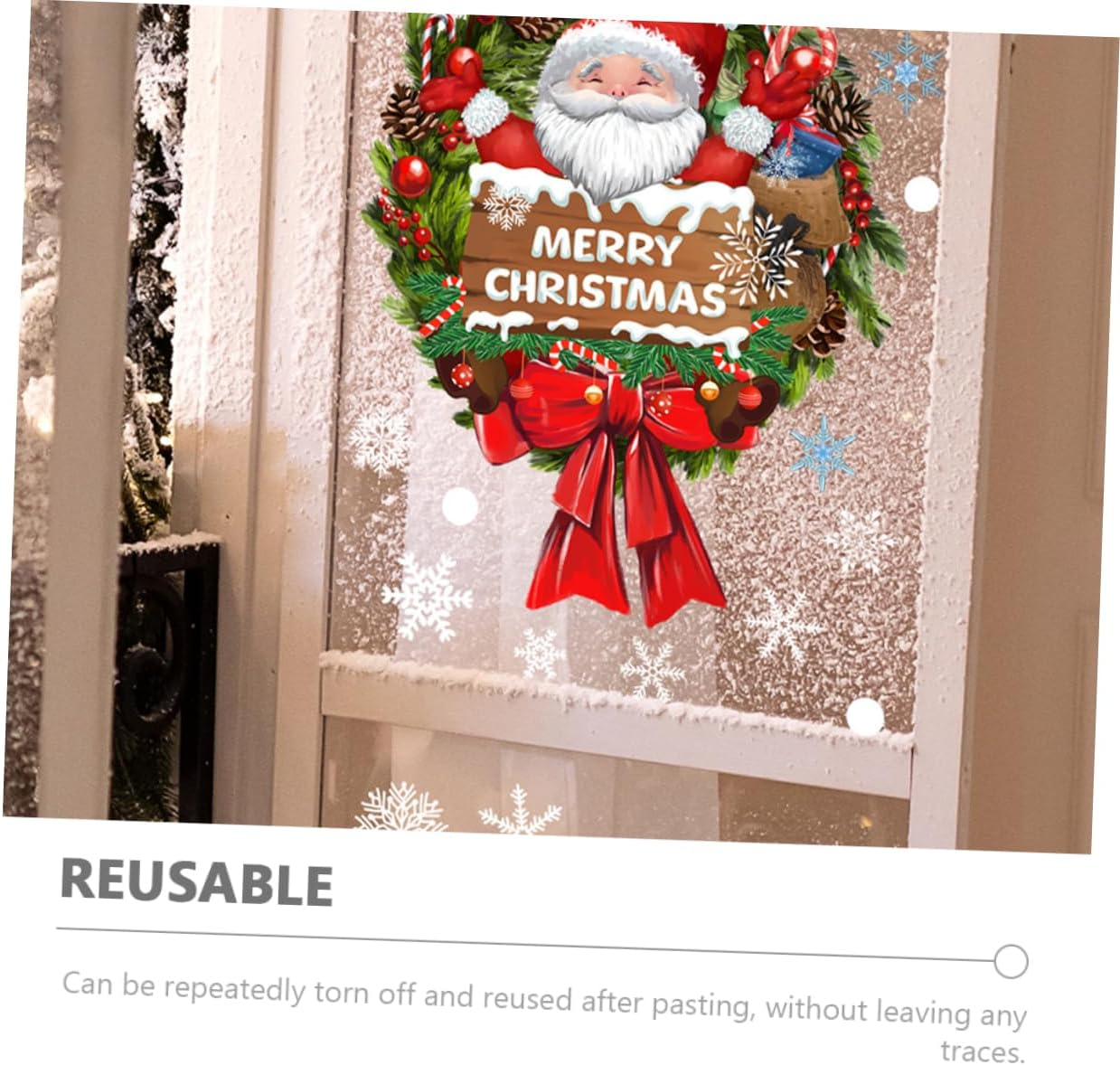 Christmas Window Decals Xmas Window Clings Xmas Wall Decals PVC Window Decals image number 1