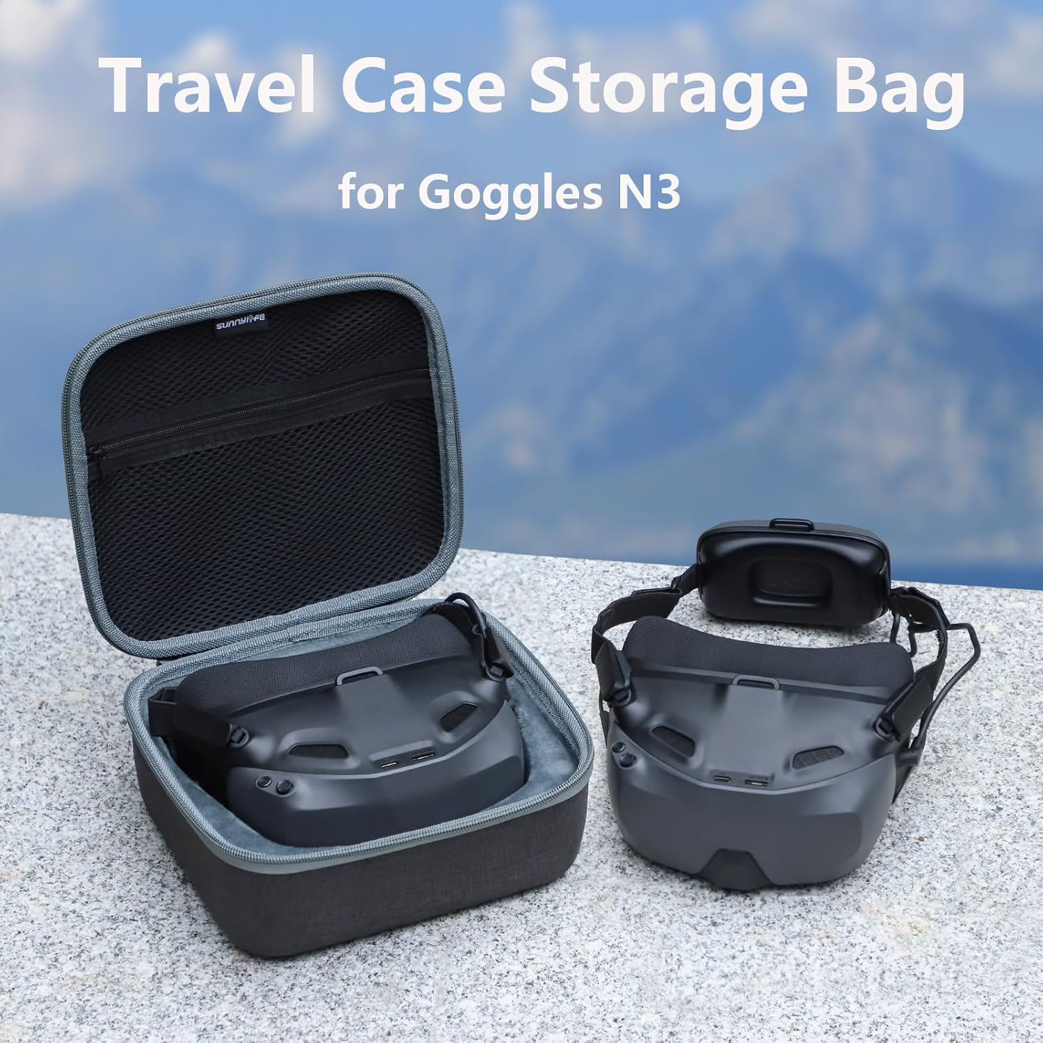 ZJRXM Case for DJI Goggles N3, Portable Storage Bag, Portable Protective Case for DJI Goggles N3, Gray, 228 * 201 * 101Mm image number 4