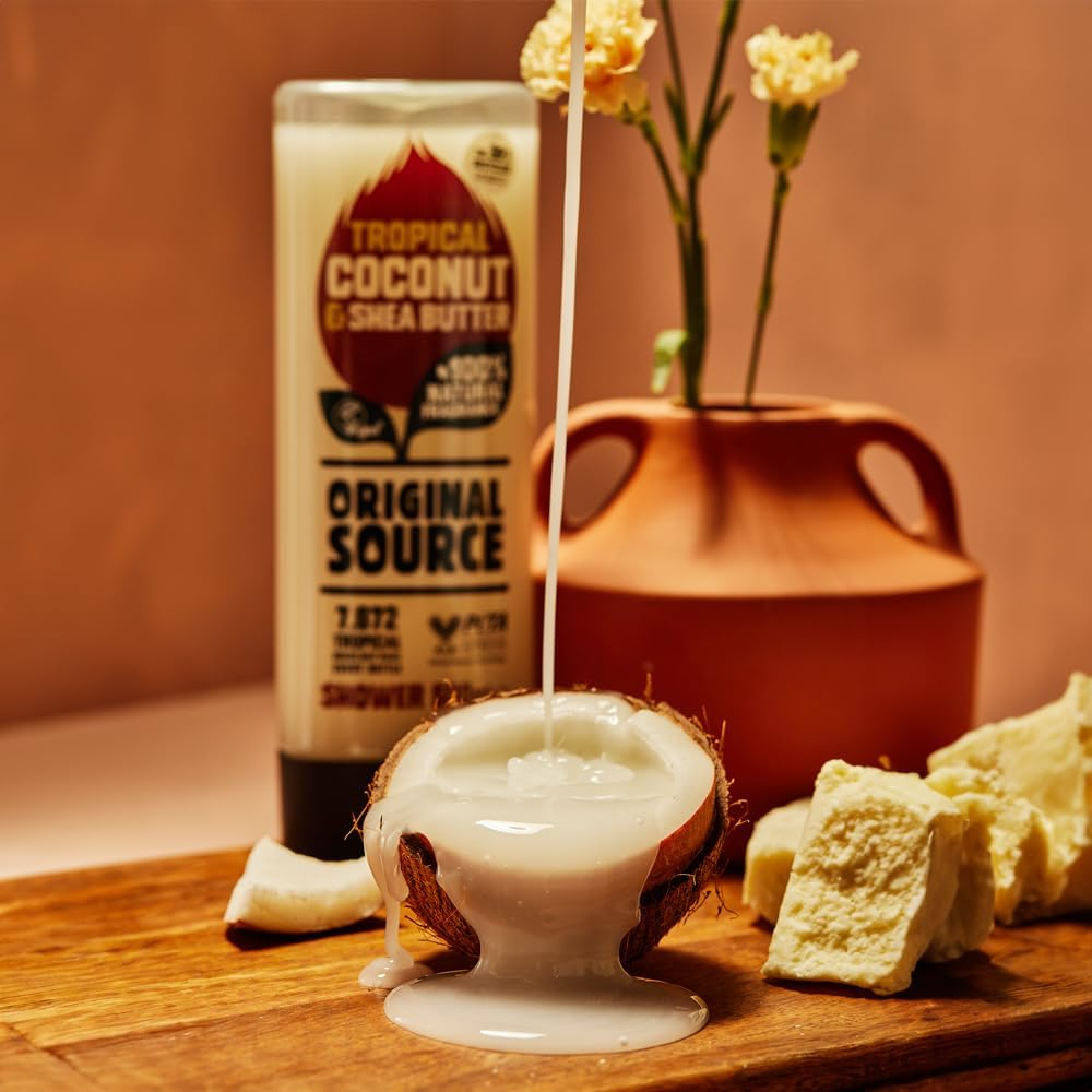 Original Source Coconut and Shea Butter Shower Gel, 100 Percent Natural Fragrance, Vegan, Cruelty Free, Paraben Free, Bulk Buy, Pack of 6 X 500 Ml image number 3