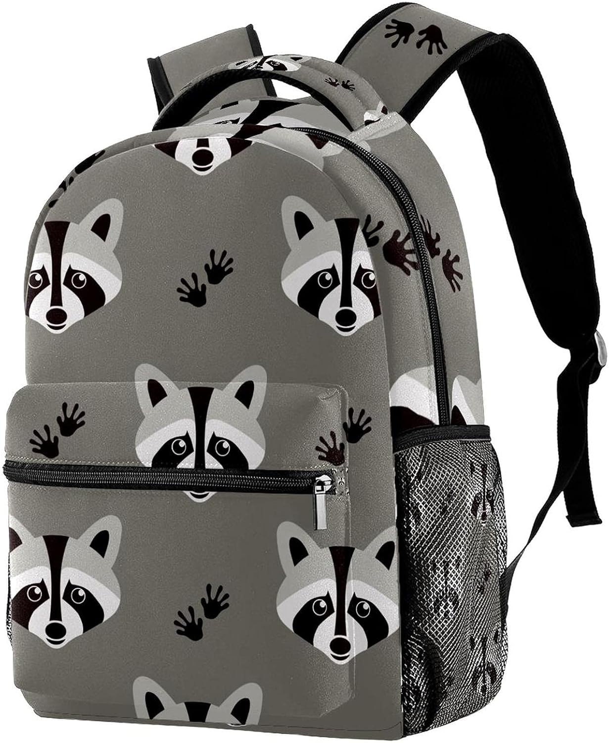 Raccoon Pattern Backpack Students Shoulder Bags Travel Bag College School Tote Backpacks image number 3