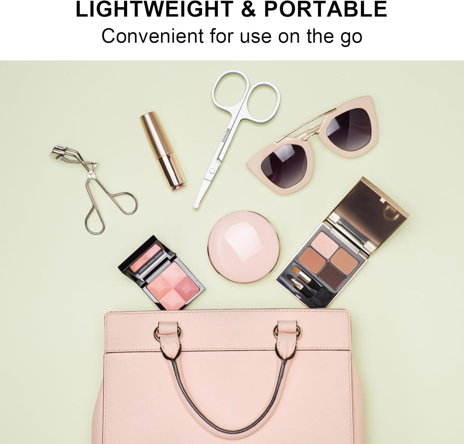 FEITA Mini Nose Hair round Tip Scissors, Men'S Grooming Scissors All Purpose Facial Safety Scissors Cute for Woman Eyebrow, Lash, Mustache, Pubic Hair image number 3