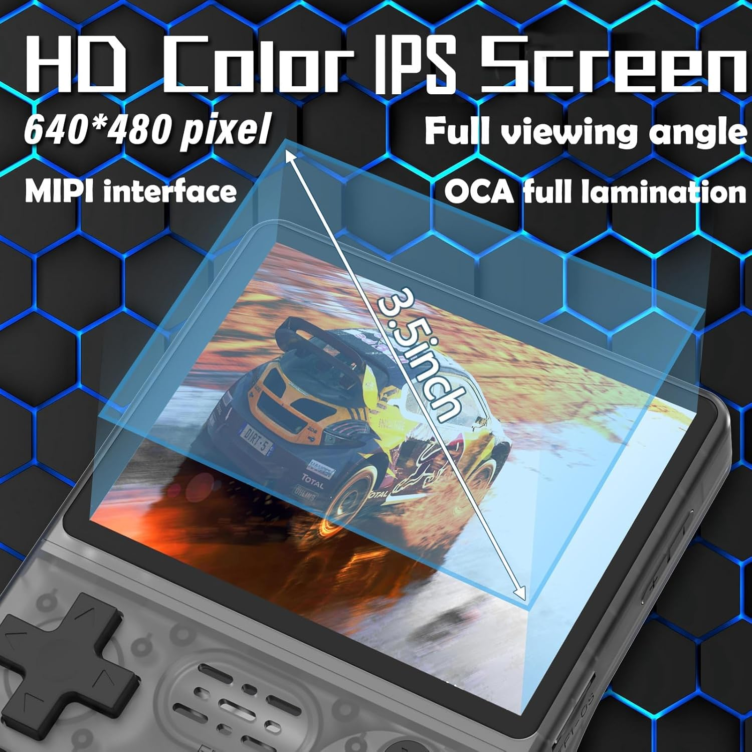 2025 Upgraded R40S Pro Handheld Game Console with 30000+ HD Games,3.5 Inch IPS Screen Mini Portable Video Game Console,Built in 45 Simulators,3800Mah Rechargeable Portable Pocket Arcade,256Gb (Black) image number 6