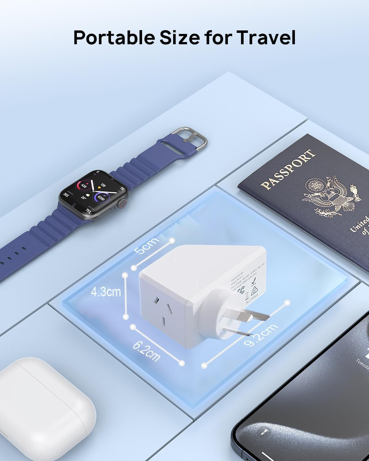 3In1 Outlet Extender, 3 AC Outlets Power Board, 3 Way Socket, No-Bloacking Multi Plug Power Strip, Compact Travel Adapter for Bathroom, Kitchen, Bedroom, Hotel, Office, Cruise (2-Pack) image number 5