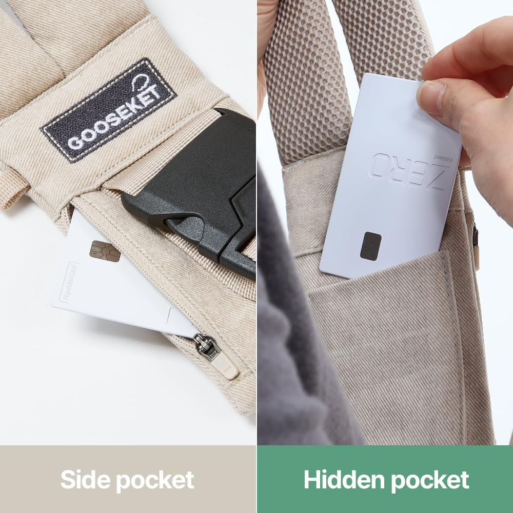 GOOSEKET 365 Toddler Carrier, 100% Cotton, Lightweight, Easy-To-Use, Portable, Suitable from 6-48 Months, Supports up to 44LBS (Khaki) - Brown Leopard image number 4