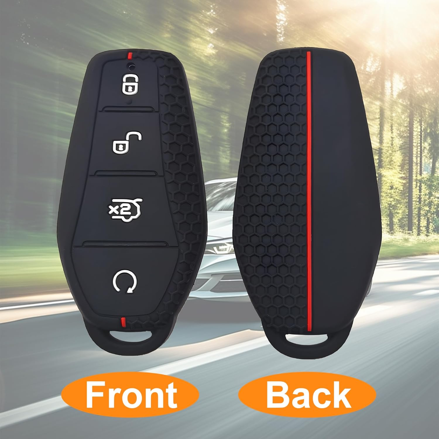 BYD Key Case Cover for Sealion 7/Sealion 6, Premium Silicone Waterproof & Dustproof Car Key Protector with Metal Lanyard, Kayrings, Screwdriver - BYD ATTO 3/Dolphin/Seal/Shark 6 Accessories image number 1