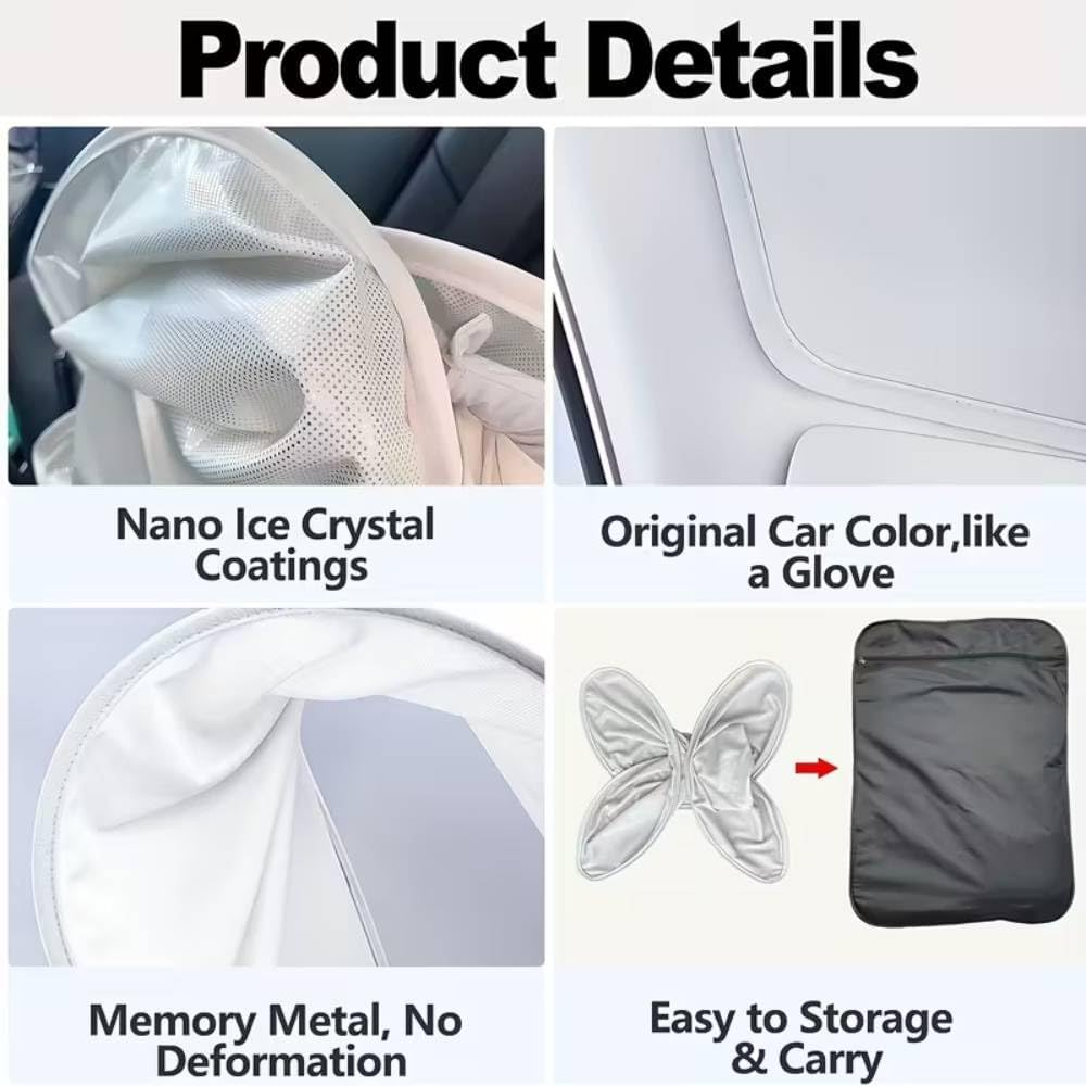 Sunroof Sunshade for Tesla Model Y Juniper 2025-2026 | Premium Ice Cloth UV Protection | Precision Sleek Fit for 2026 Model Y Owners image number 4