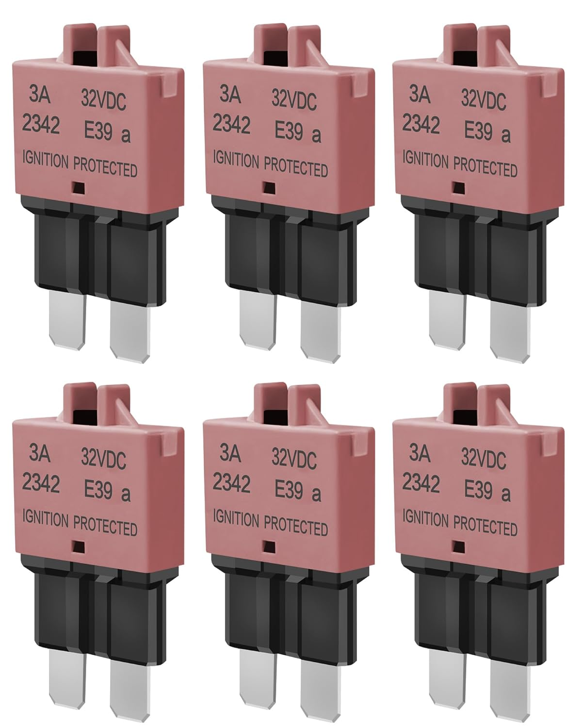 Resettable Standard Blade Fuse 3A ATC Automotive Fuse ATO Manual Reset Fuses Manual-Reset Blade Circuit Breaker for Boat Truck SUV Car Motorcycle 32VDC Fuses Assortment Kit image number 1